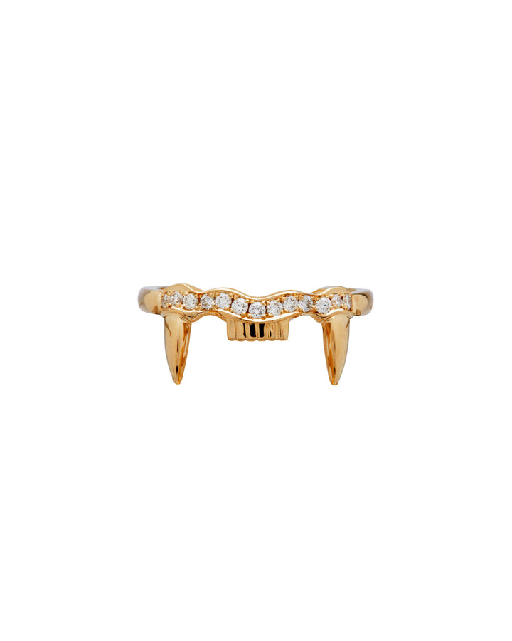 Jaw Upper 18K Gold Ring w. Lab-Grown Diamond