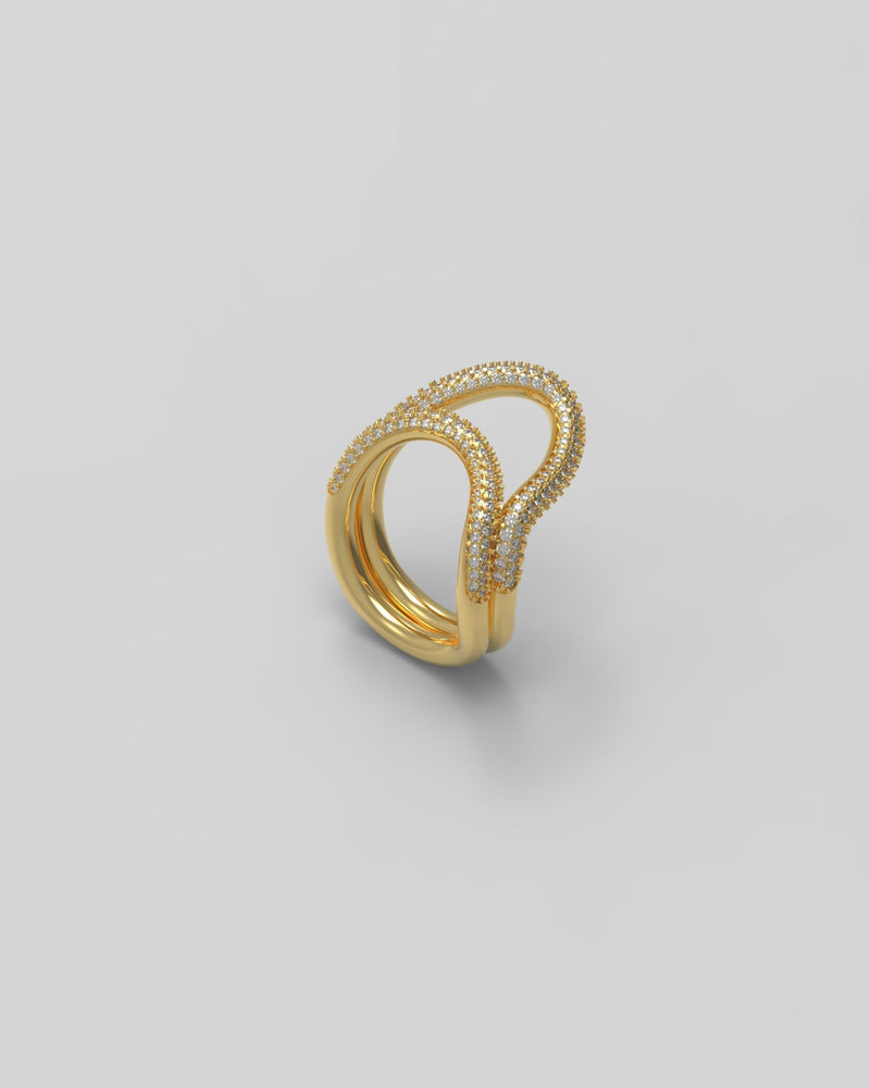 Thorn Band I Paved 18K Gold Ring w. Diamonds
