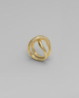 Thorn Double Pave 18K Guld Ring m. Diamanter