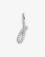 Initial J 14k Whitegold Necklace w. Lab-Grown Diamonds