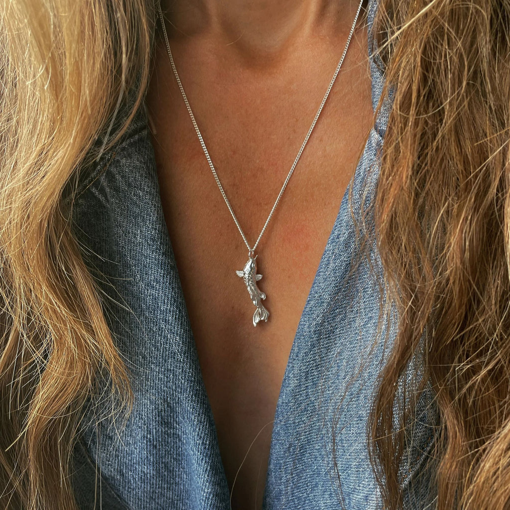 Koi Fish Silver Necklace