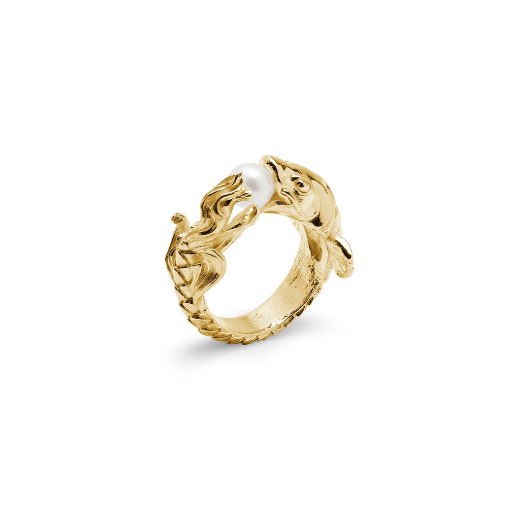 Koi Fish Gold Plated Ring