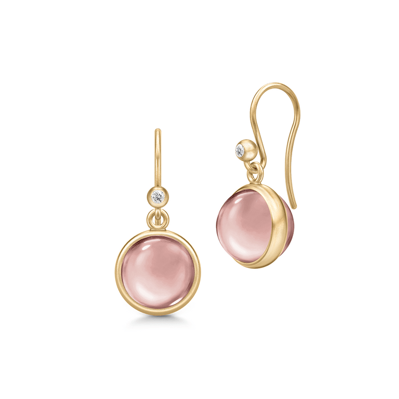 Prime Gold Plated Earrings w. Dusty Rose Zirconia