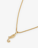 Initial L 14k Gold Necklace w. Lab-Grown Diamonds