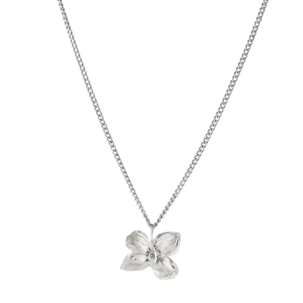 Lilac Flower Silver Necklace