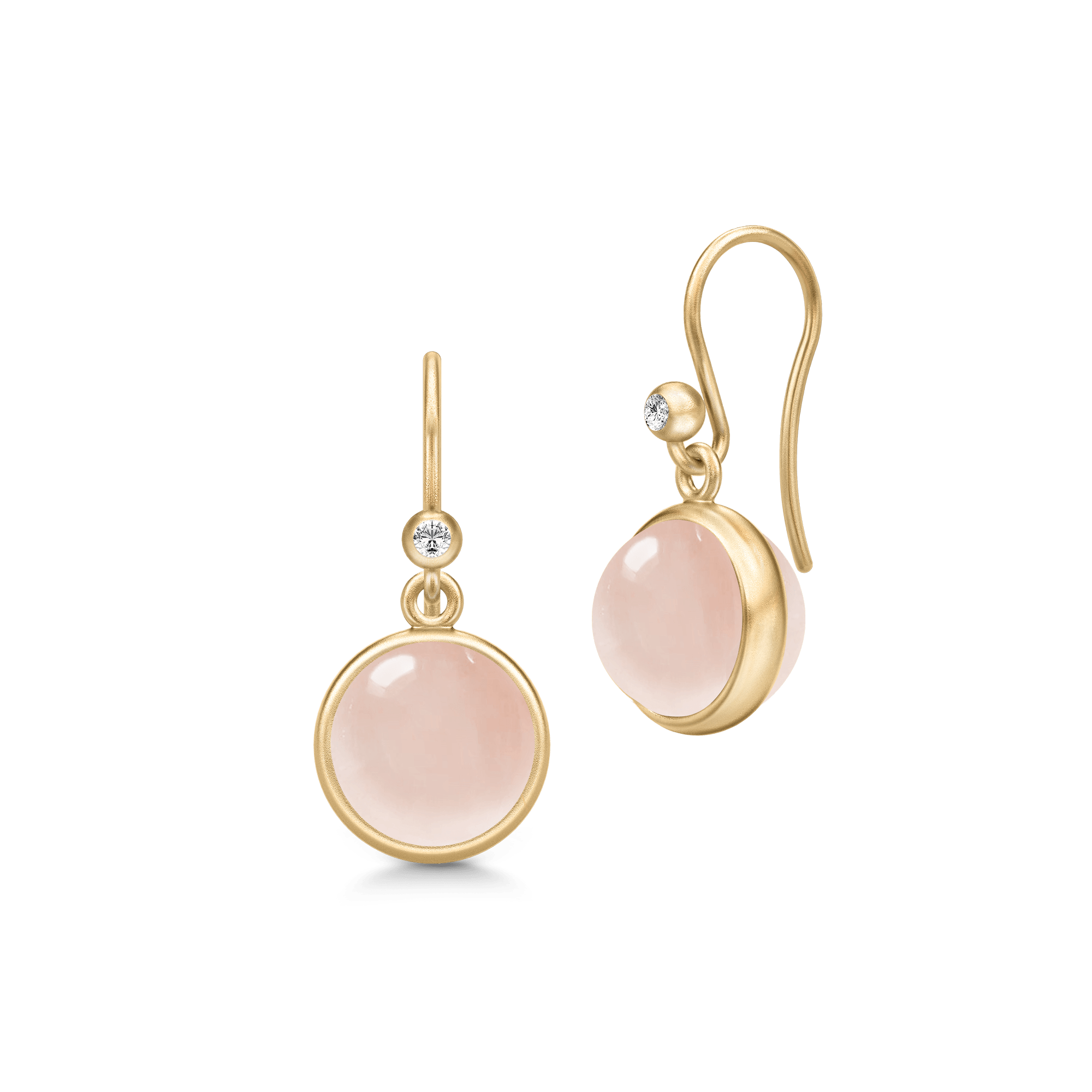 Prime Gold Plated Earrings w. Milky Rose Crystal