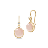 Prime Gold Plated Earrings w. Milky Rose Crystal