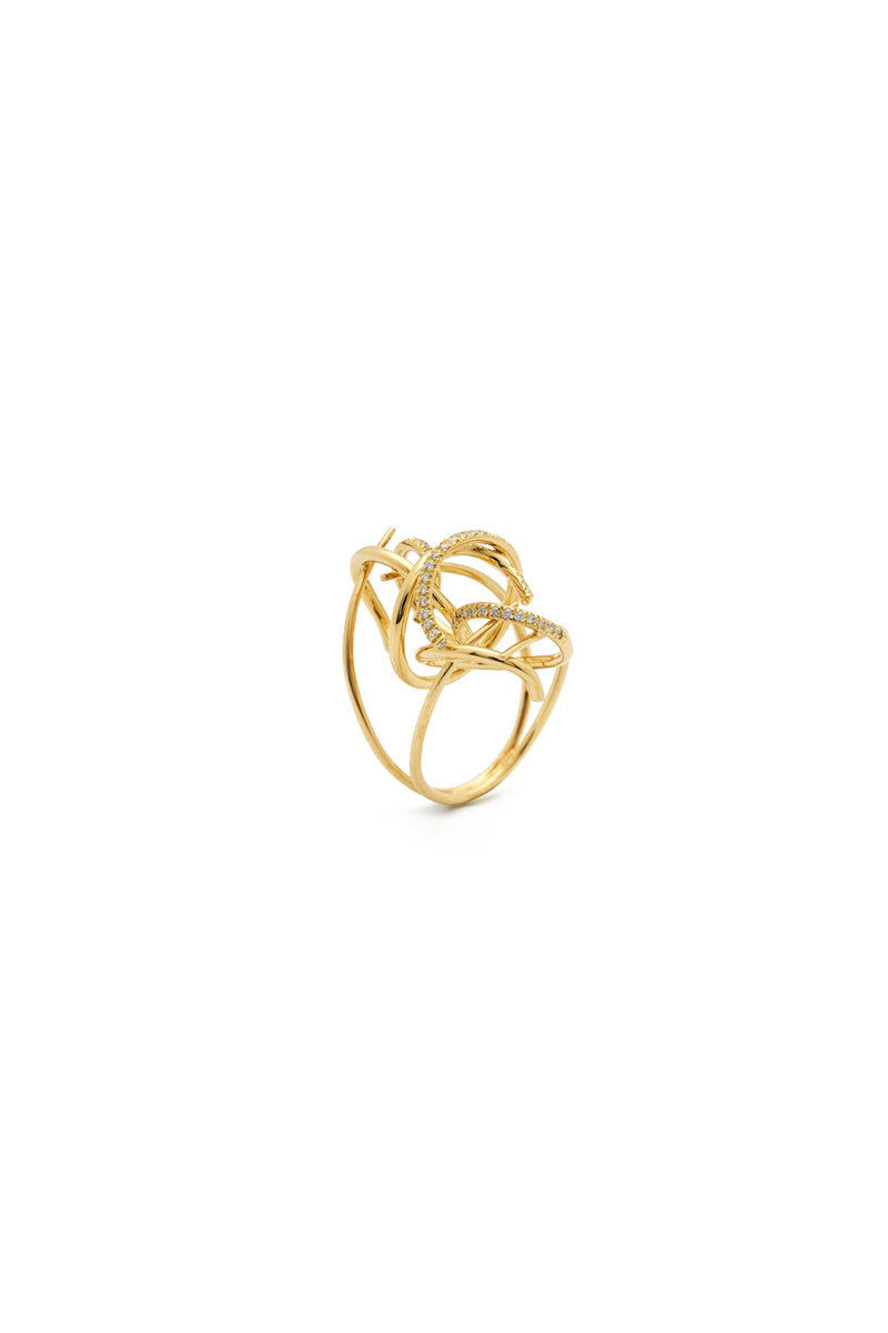 Arythmie 18K Guld Ring m. Diamant