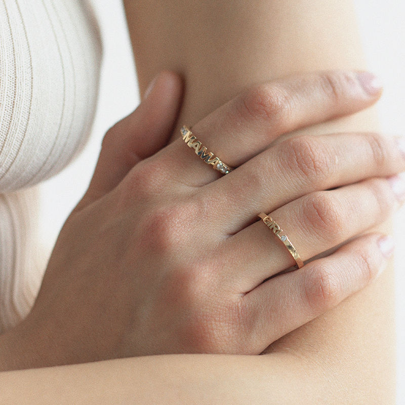 Becoming Luxury Eternity Mama 18K Guld Ring m. Lab-Grown Diamanter