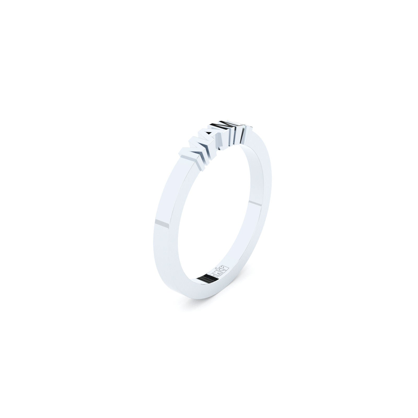 Becoming Mama Plain 14K Hvidguld Ring