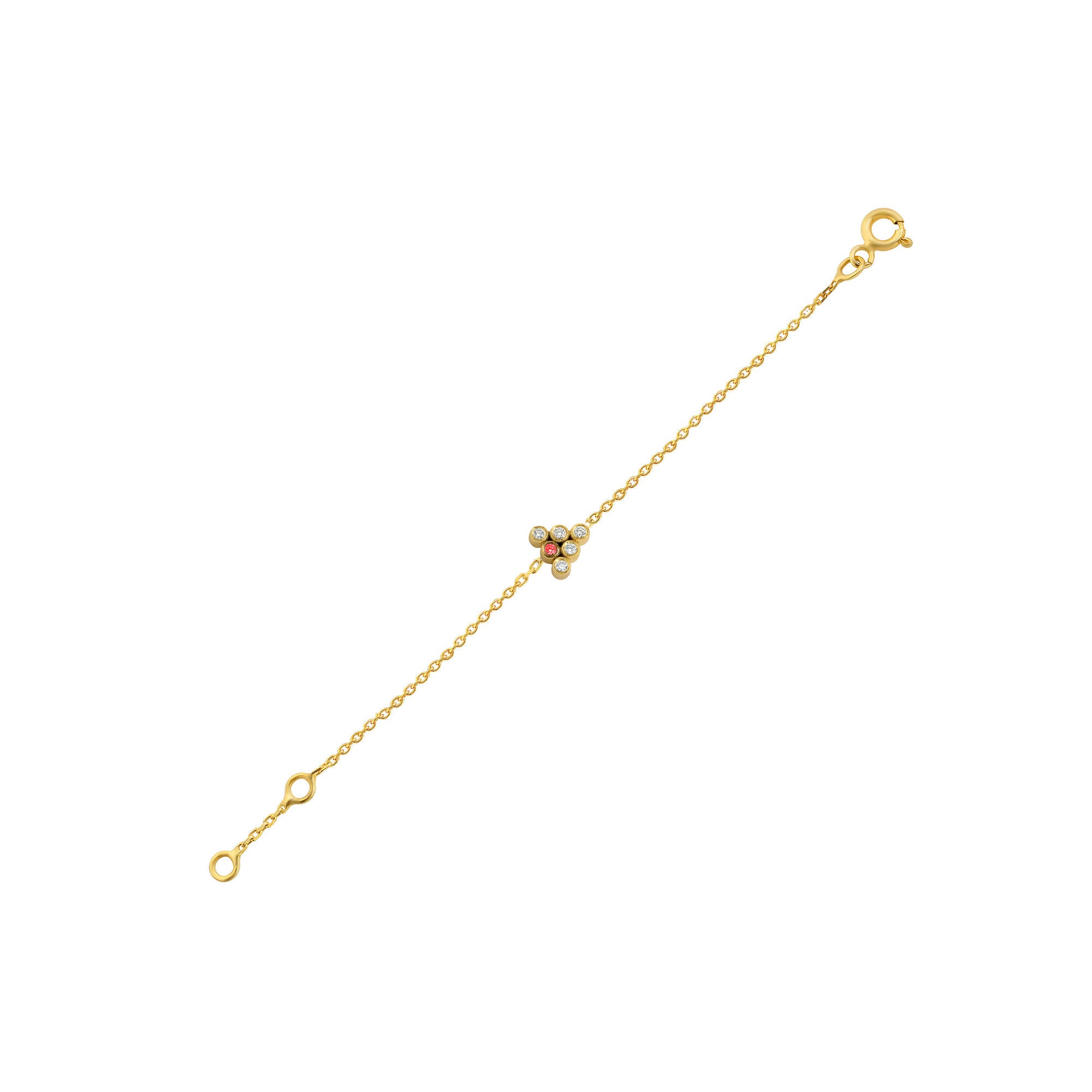 Mara 18K Gold Bracelet w. Diamonds & Ruby – The Jewellery Room