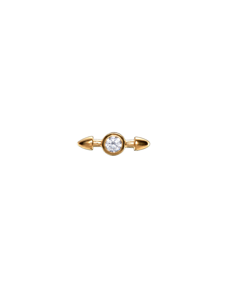 Mini Pierced Diamond 18K Gold Stud w. Lab-Grown Diamond