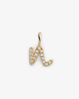 Initial N 14k Gold Pendant w. Lab-Grown Diamonds