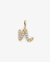 Initial N 14k Gold Necklace w. Lab-Grown Diamonds