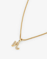Initial N 14k Gold Necklace w. Lab-Grown Diamonds