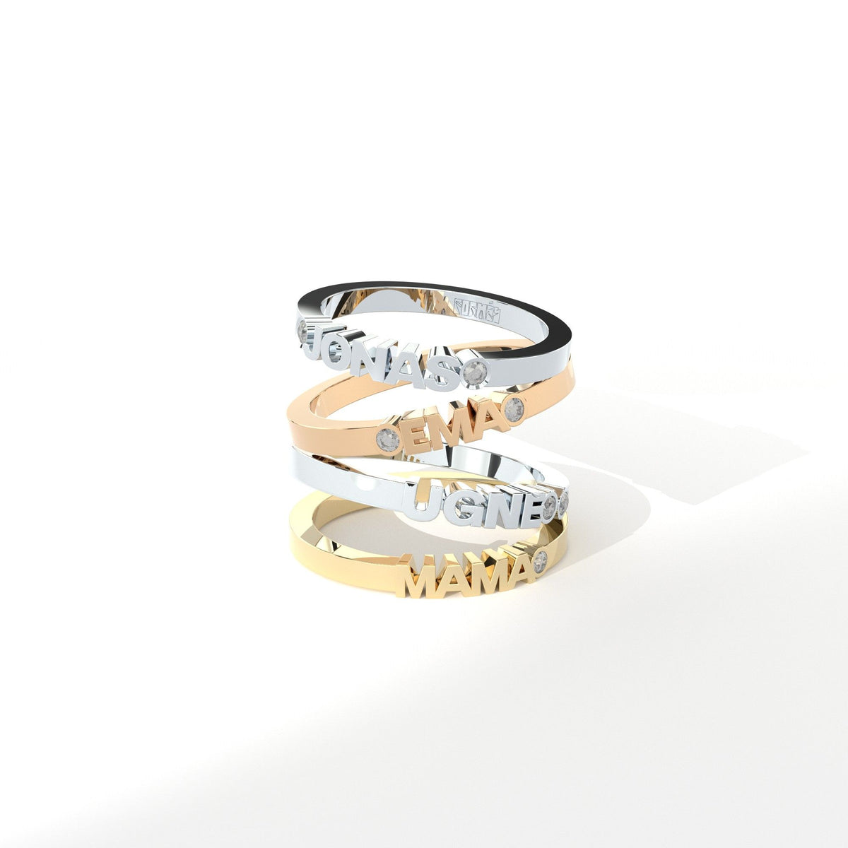 Bespoke 14K Gold, Whitegold or Rosegold Name Ring