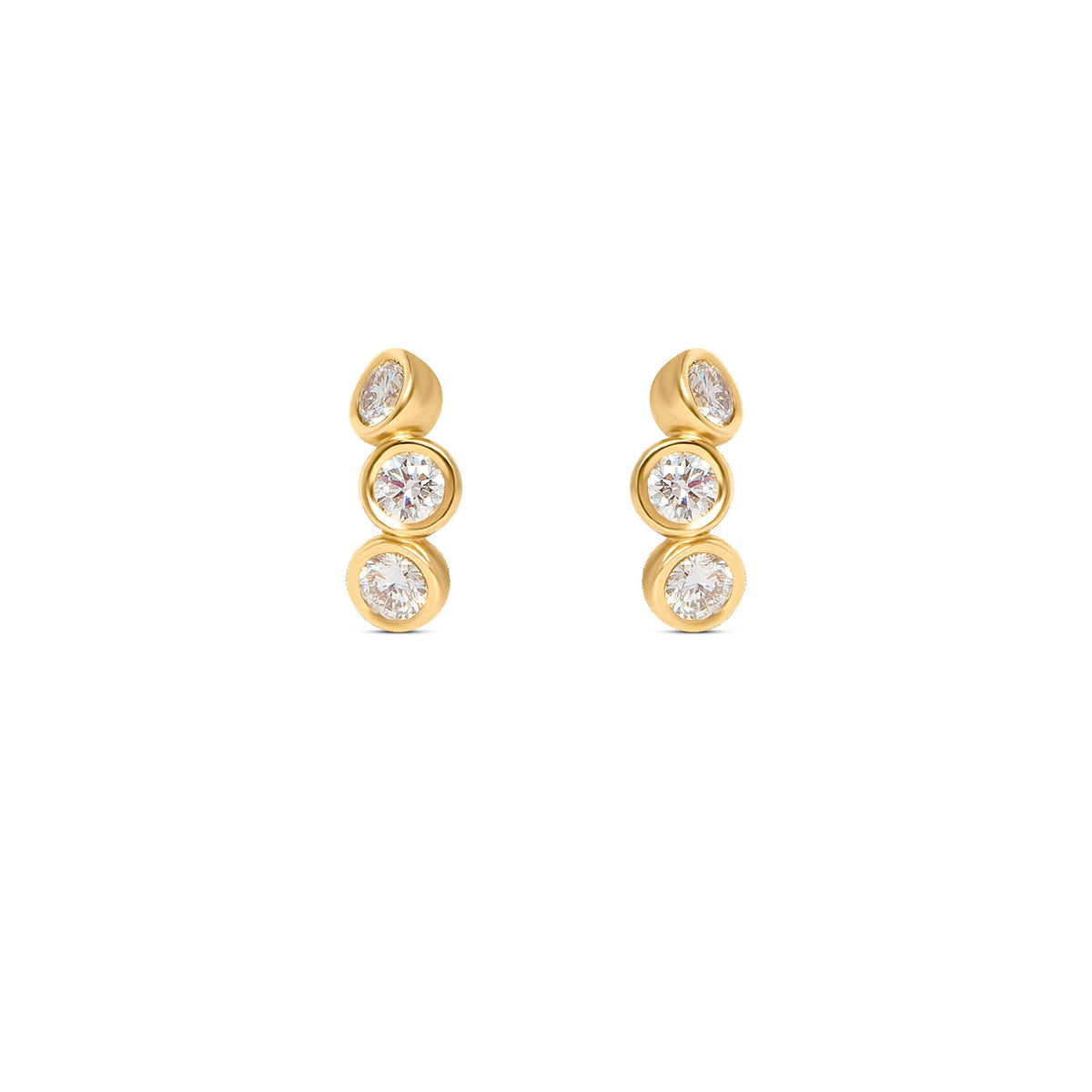 Harmony 4 14K or 18K Gold, Whitegold or Rosegold Studs w. Diamonds