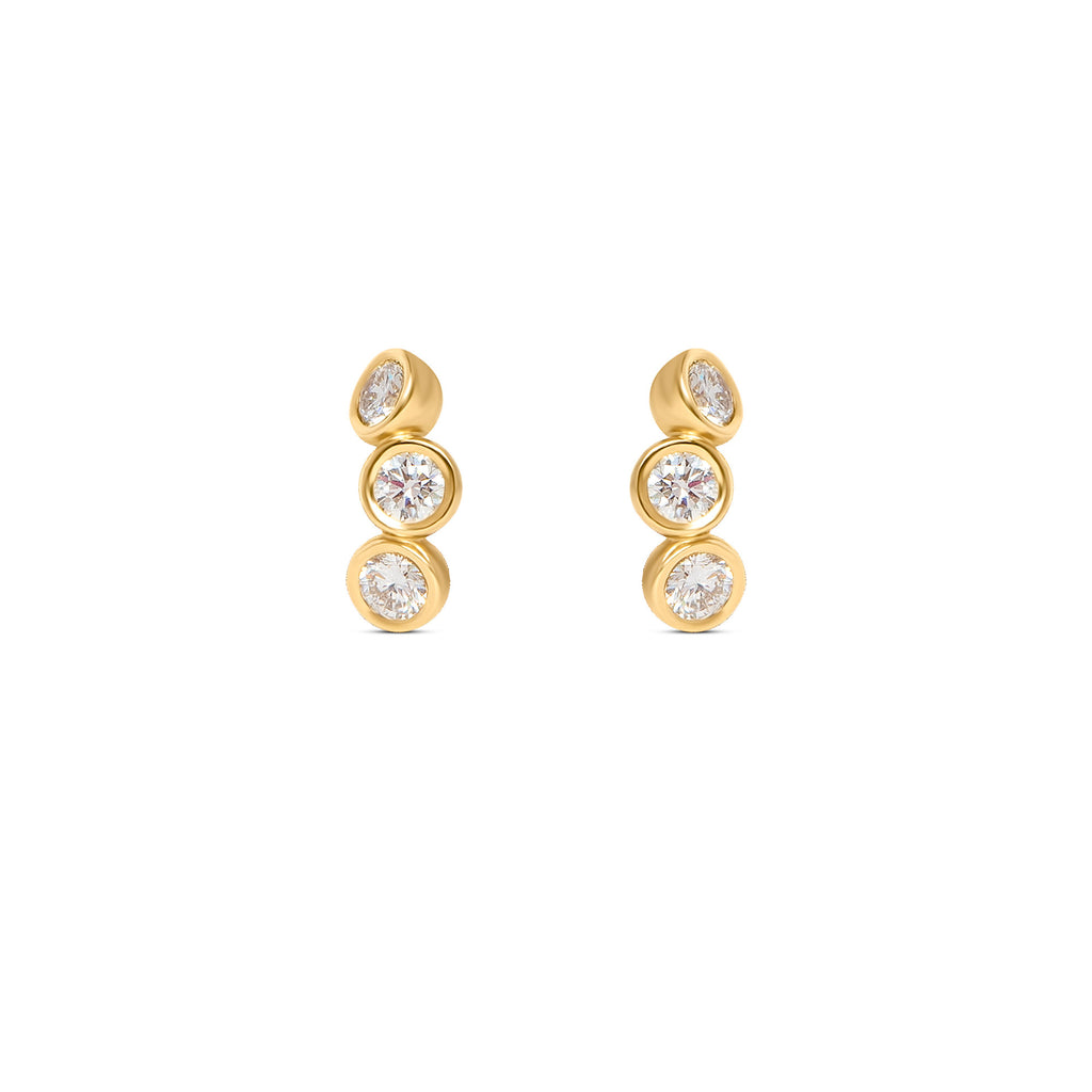 Harmony 4 14K or 18K Gold, Whitegold or Rosegold Studs w. Diamonds