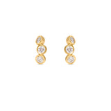 Harmony 4 14K or 18K Gold, Whitegold or Rosegold Studs w. Diamonds