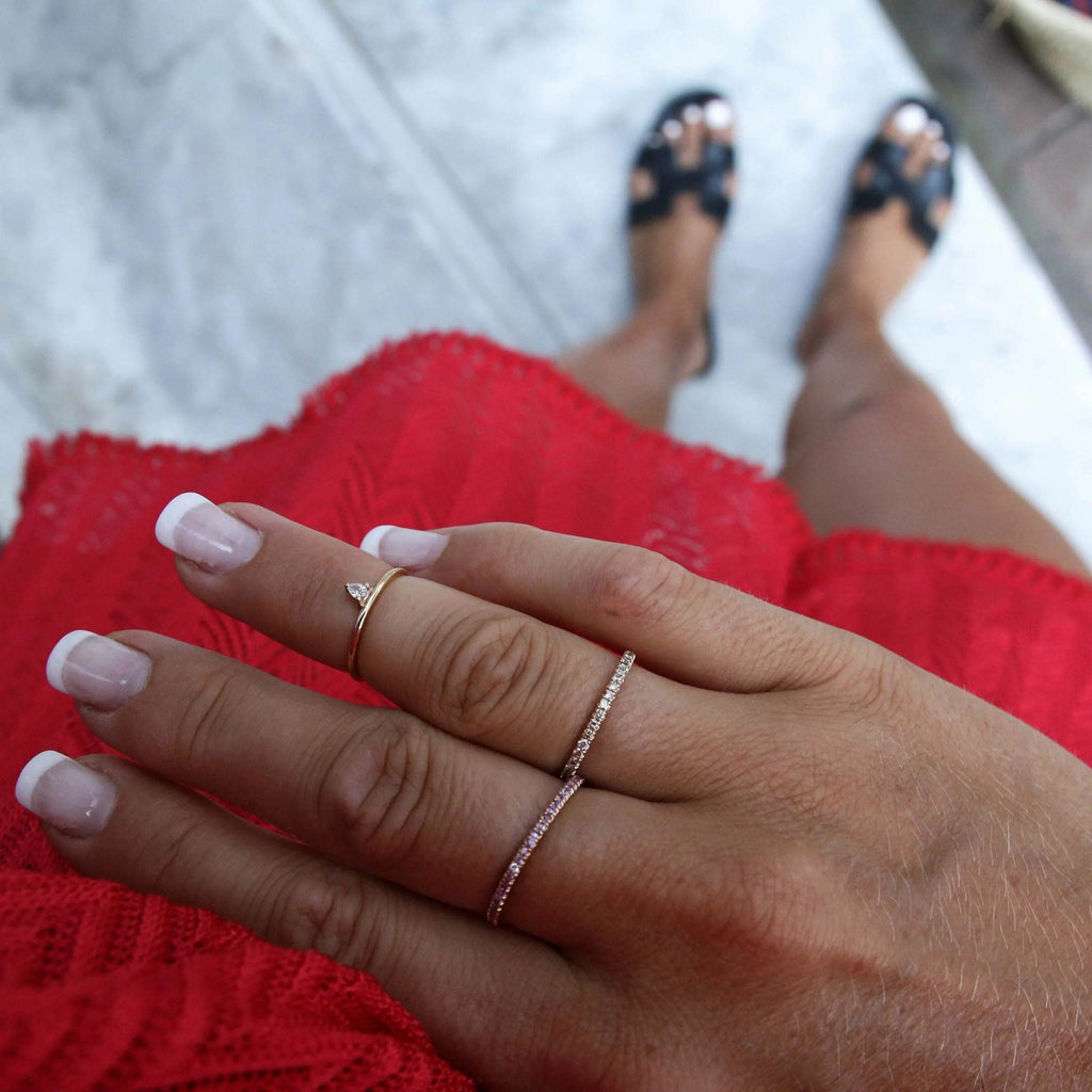 Jade Petite 18K Gold, Whitegold or Rosegold Ring w. Diamonds