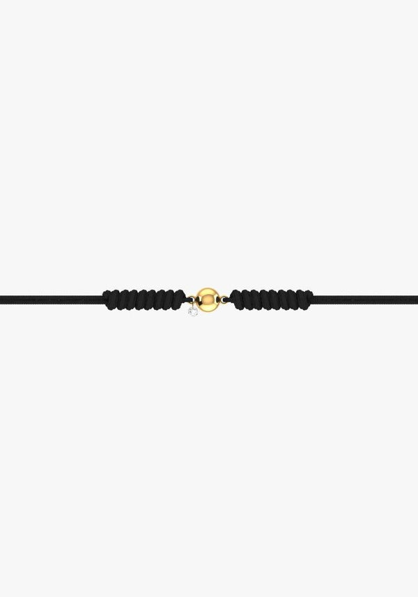 Nude Cord 18K Gold Bracelet w. Lab-Grown Diamond