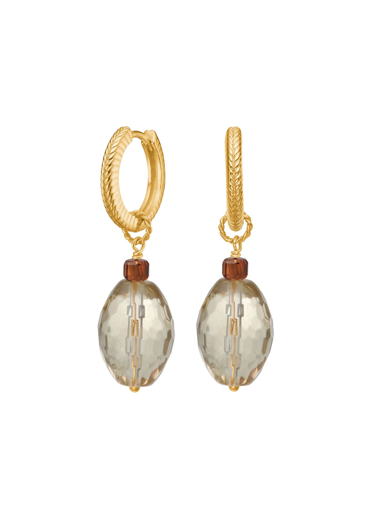 Edith Gold Plated Earrings w. Lemon Quartz & Yellow Tourmaline