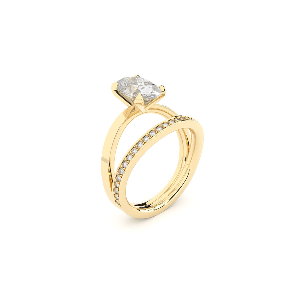 Reflektion 18K Guld Ring m. Lab-Grown Diamanter