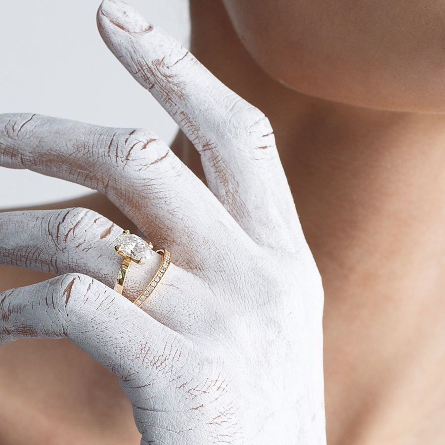 Reflektion 18K Guld Ring m. Lab-Grown Diamanter