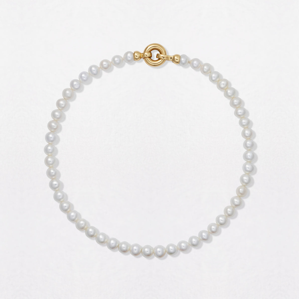 Classic Pearl Choker 18K Gold Necklace