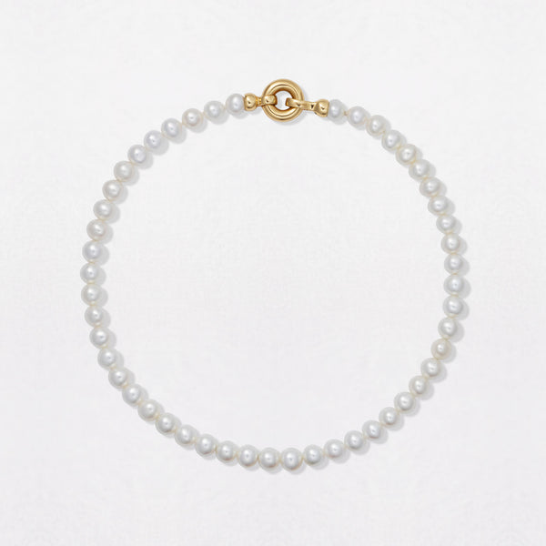 Classic Pearl Choker 18K Gold Necklace