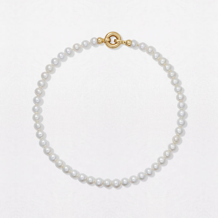 Classic Pearl Choker 18K Gold Necklace