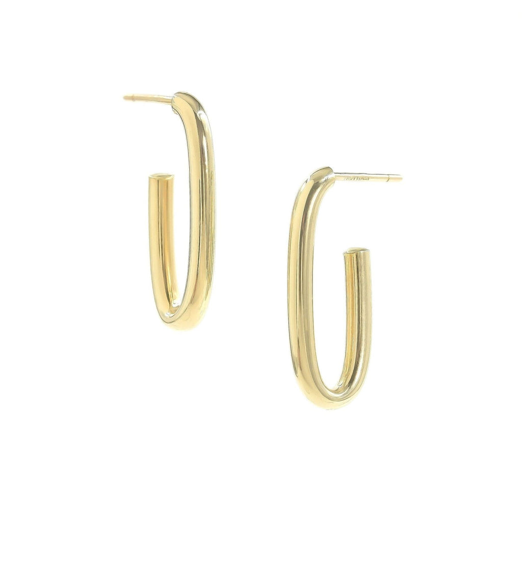 Paperclip 14K Gold Hoops