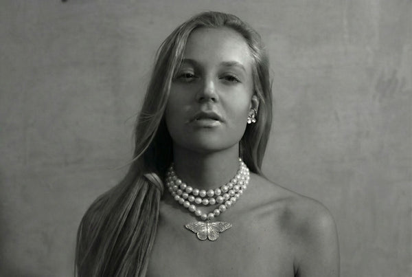 Silver Monarch Necklace w. Pearls