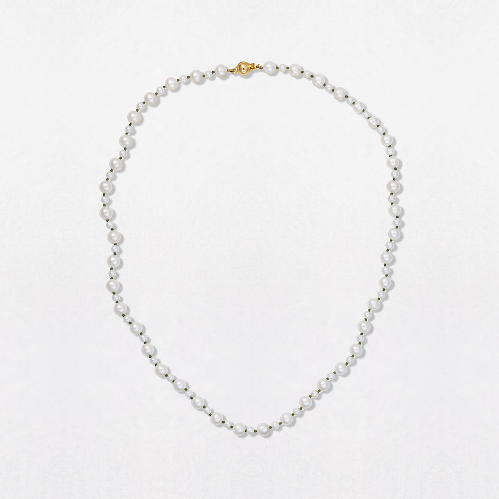 Medium Pebble Pearl 18K Gold Necklace