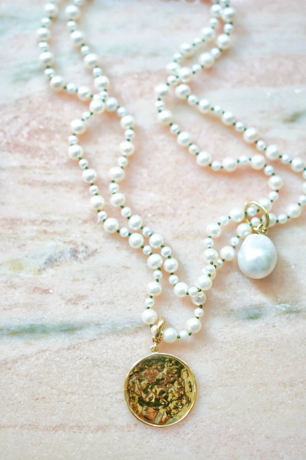 Pebble Pearl 18K Gold Necklace