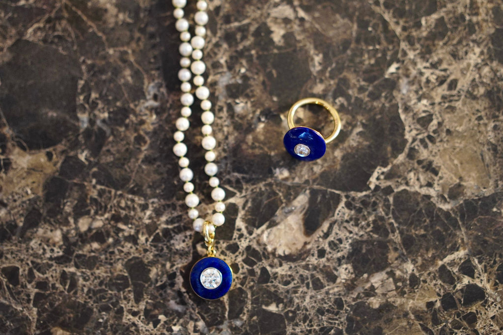 Short Pebble Pearl 18K Gold Necklace