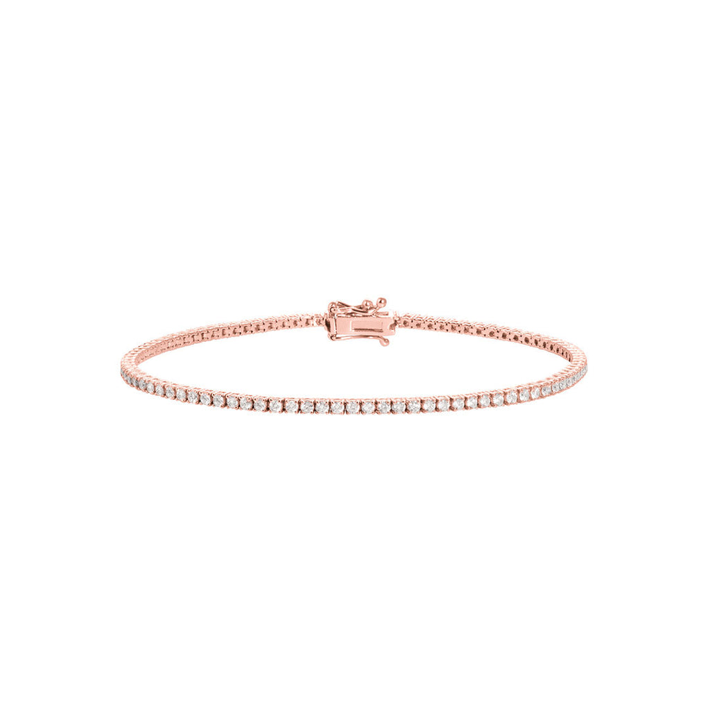 Perfect Serve 18K Rose Gold Tennis Bracelet w. Diamonds