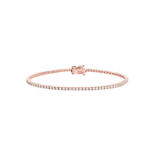 Perfect Serve 18K Rose Gold Tennis Bracelet w. Diamonds