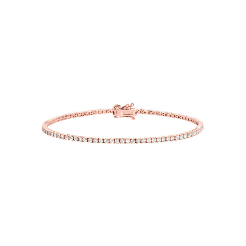 Perfect Serve 18K Rose Gold Tennis Bracelet w. Diamonds