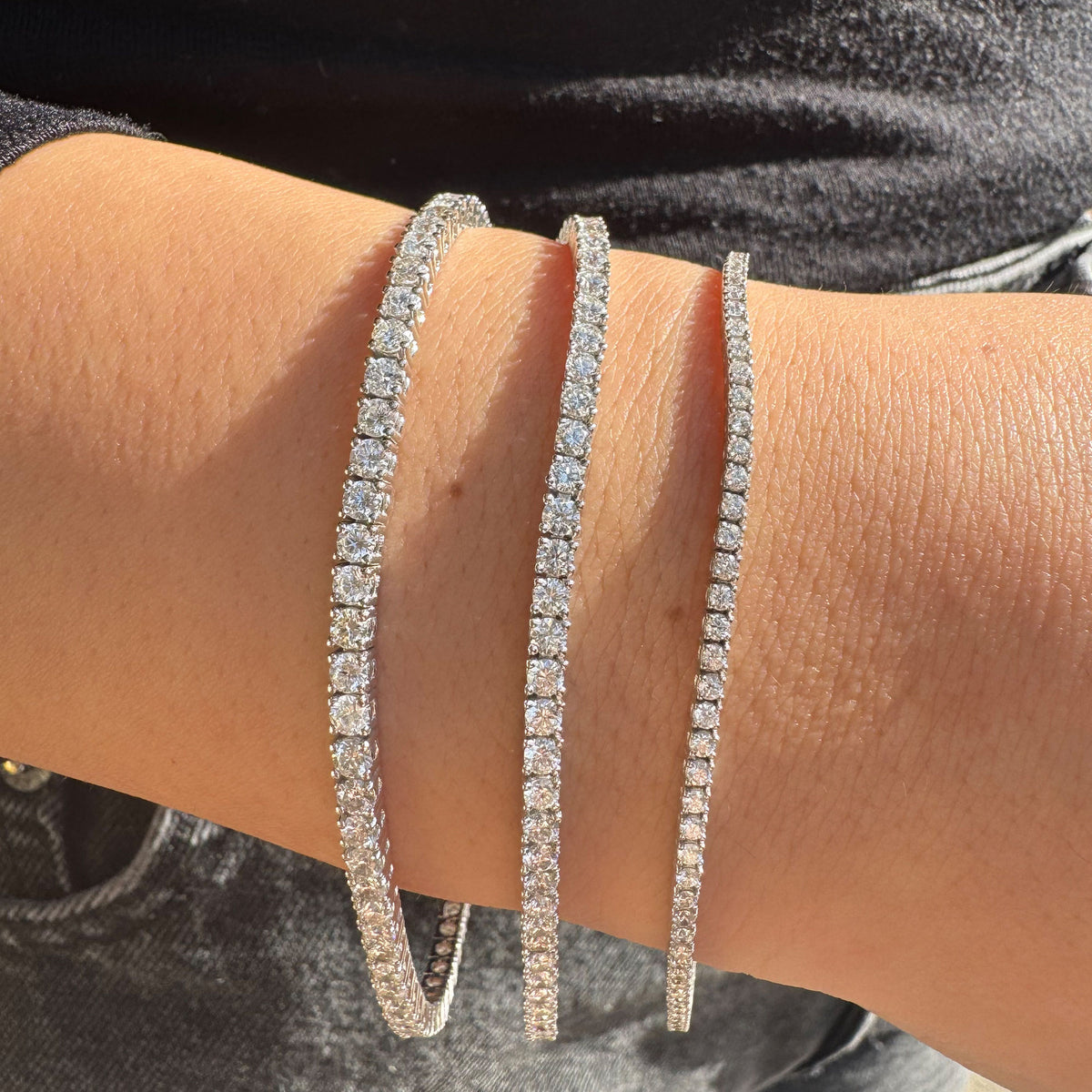 Perfect Serve 18K Gold Tennis Bracelet w. Diamonds