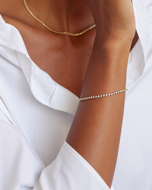 Petite Tennis 14K Gold Tennis Bracelet w. Lab-Grown Diamond