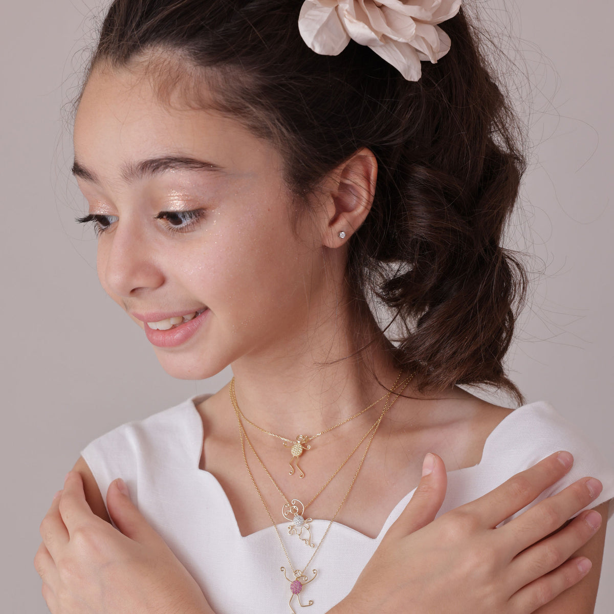 Jade 18K Gold Necklace w. Diamonds