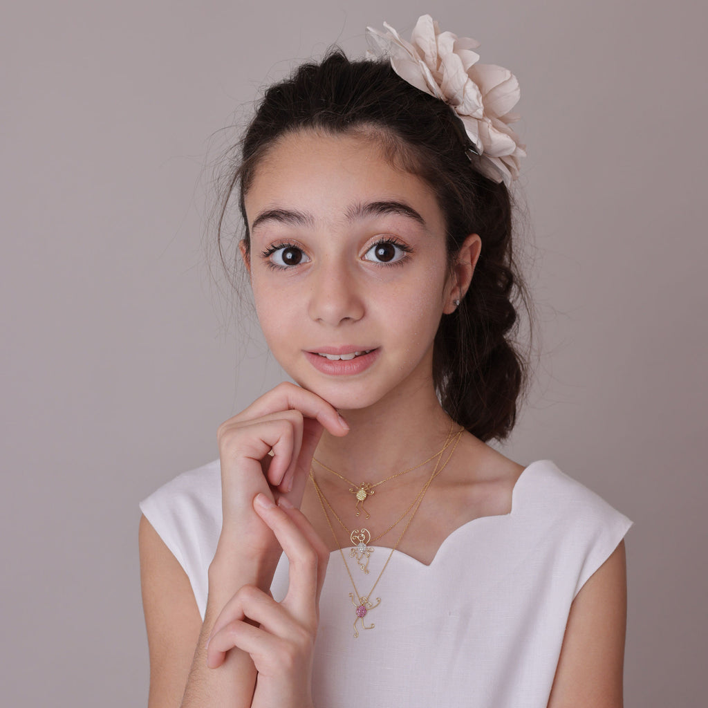 Isla 18K Gold Necklace w. Diamonds