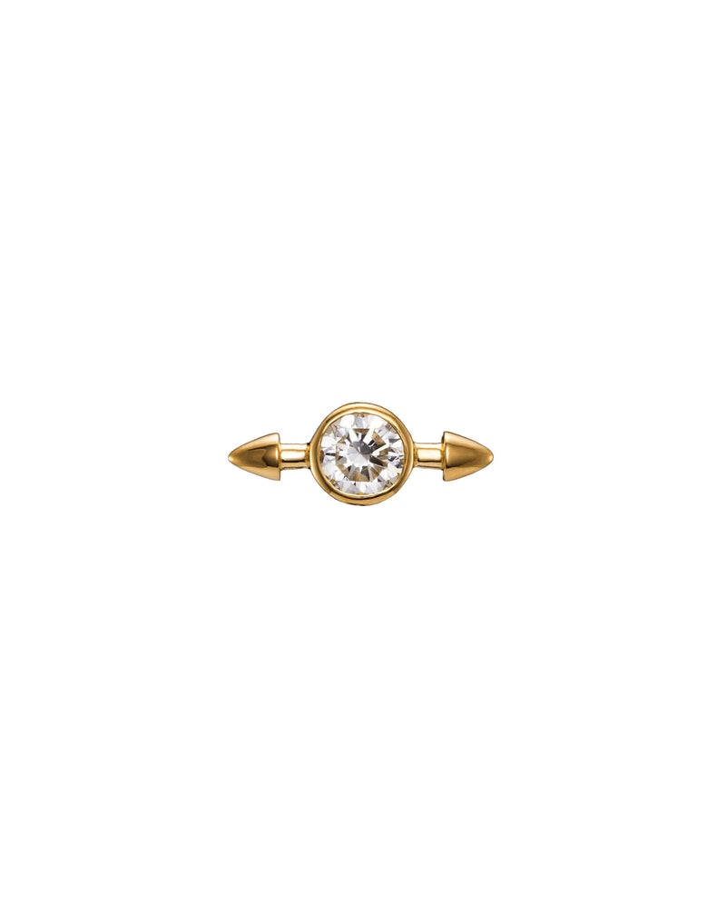 Pierced Diamond 18K Gold Stud w. Lab-Grown Diamond