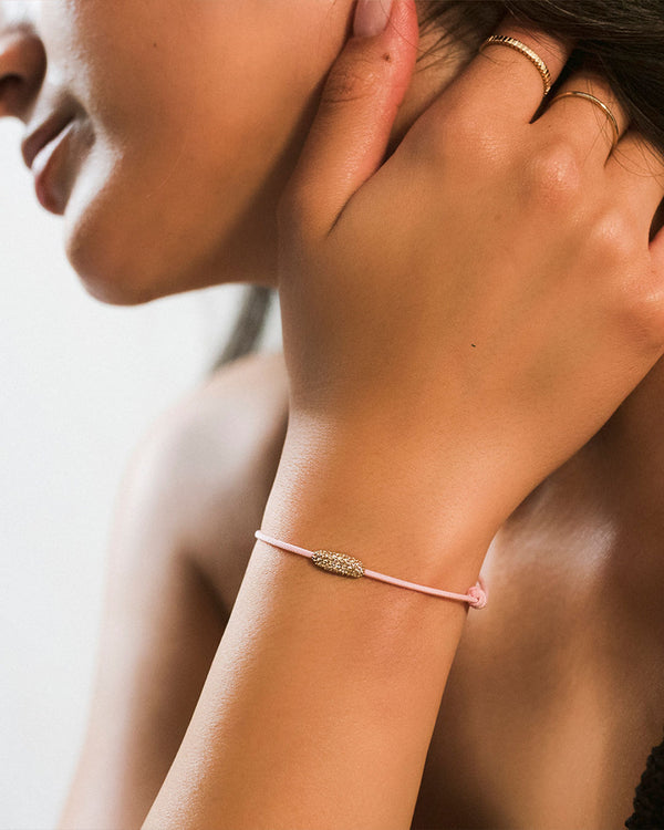 Pavé Cord Pink 14k Hvidguld Armbånd m. Lab-Grown Diamanter
