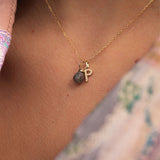 Letter P 10K Gold Pendant w. Diamonds