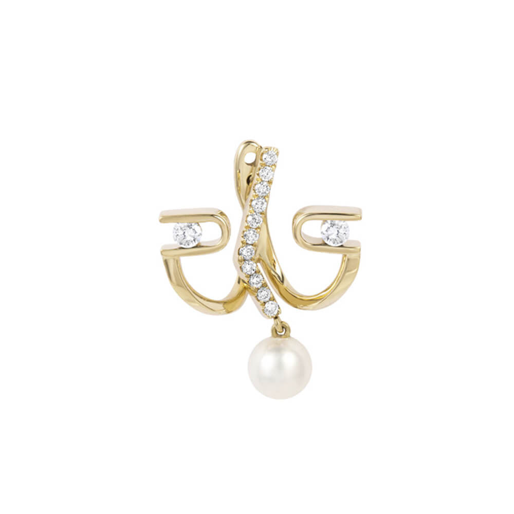 RUIFIER | PREMIERE Diamond Paola 18K Gold Ear Jacket w. Diamond & Pearl