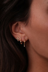 Saintes 18K Gold Stud w. Diamonds