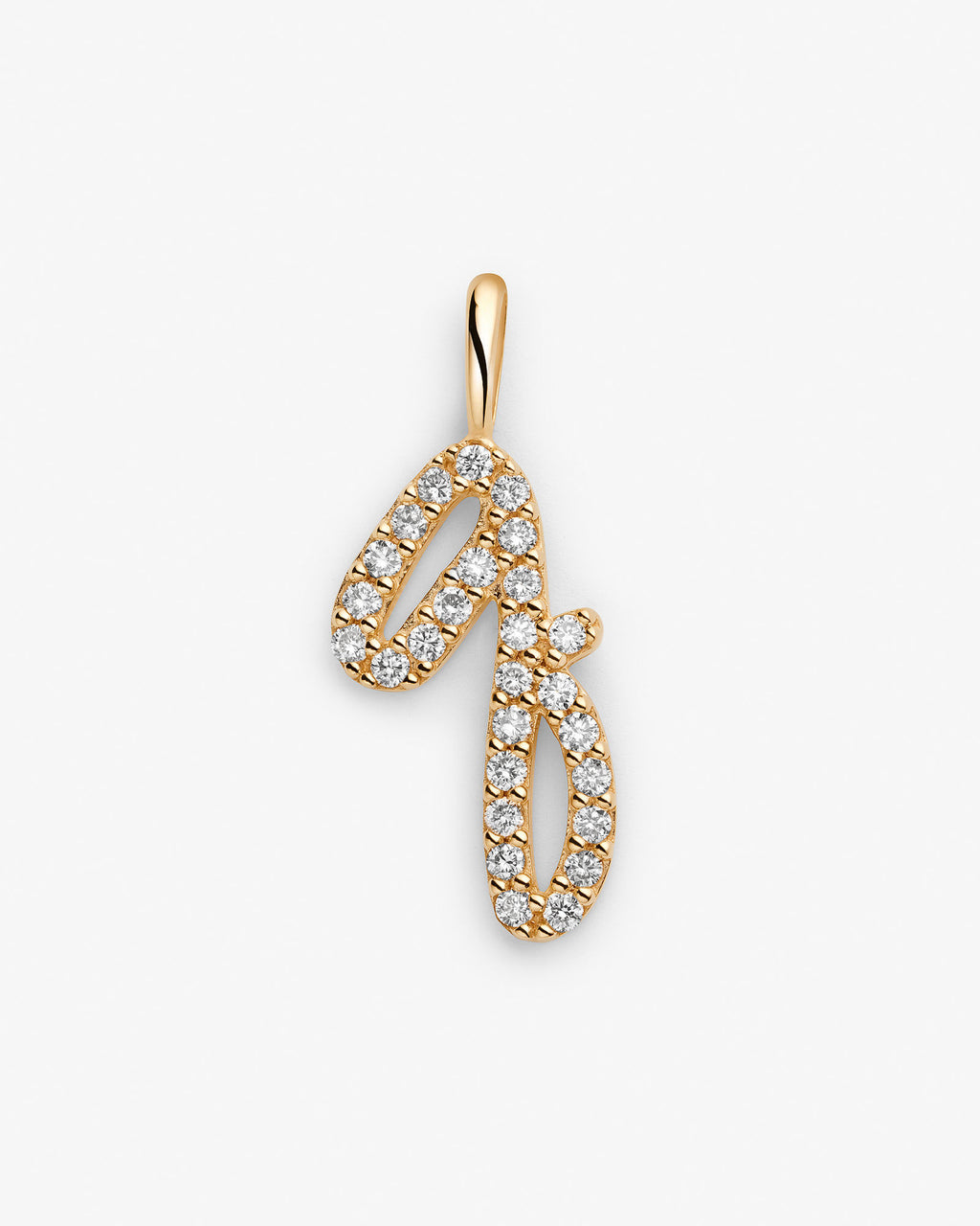Initial Q 14k Gold Necklace w. Lab-Grown Diamonds