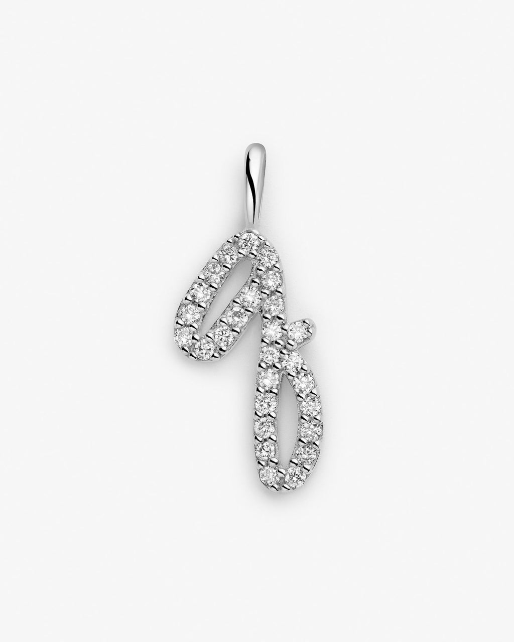 Initial Q 14k Whitegold Necklace w. Lab-Grown Diamonds
